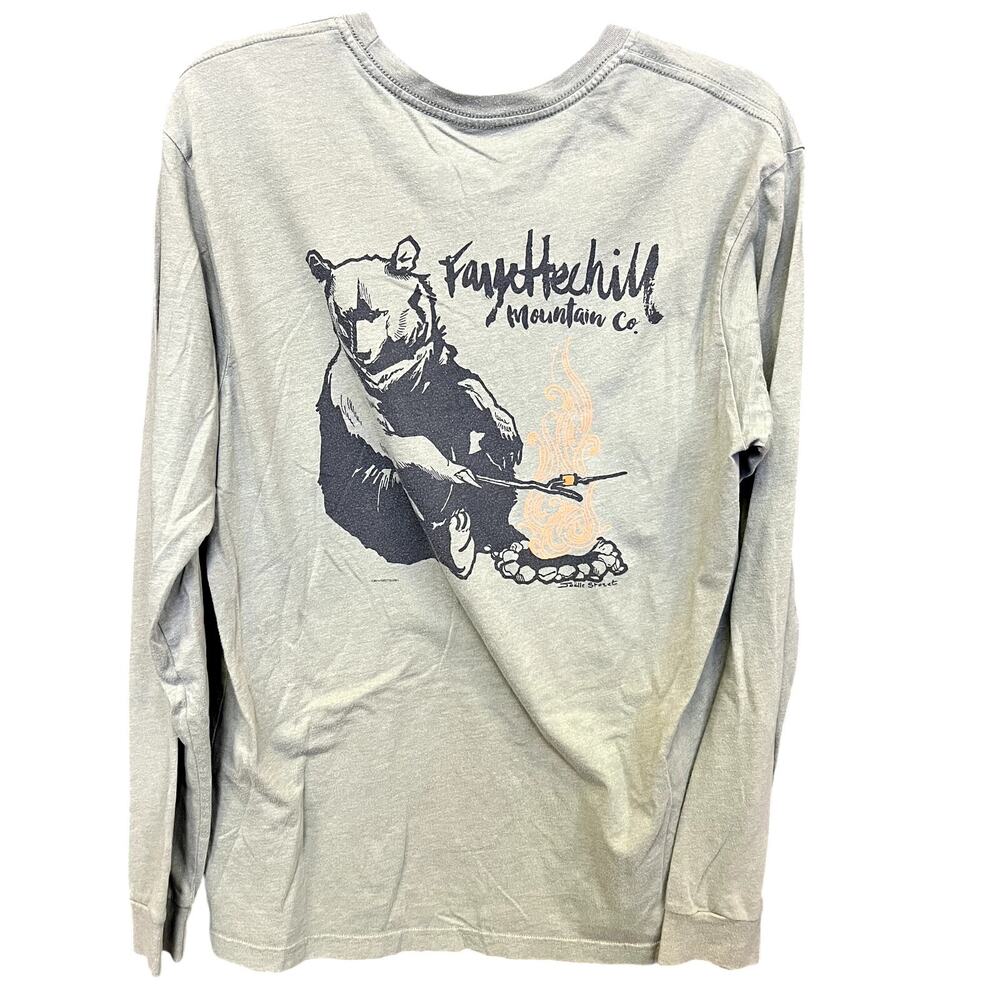 Fayettechill Men's Long Sleeve Bear Graphic Tee Size Medium